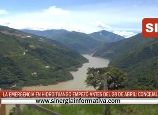 EMERGENCIA DE HIDROITUANGO EMPEZÓ ANTES DEL 28 DE ABRIL