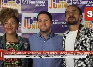 CONCEJALES DE “CREEMOS” ADHIEREN A JUAN DAVID VALDERRAMA