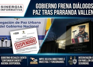 La Delegación de Paz Urbana del Gobierno nacional suspendió la agenda de conversaciones con los voceros de estructuras armadas recluidos en la cárcel de Itagüí donde se realizó una parranda vallenata