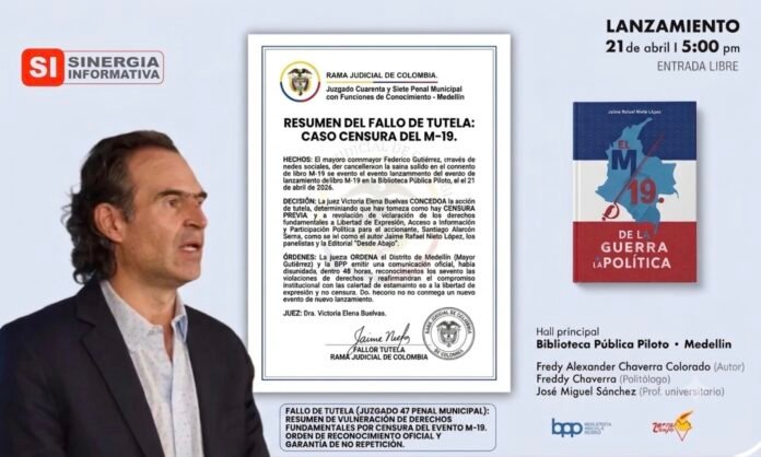 Federico Gutierrez. Libro M-19 - Sinergia Informativa Junio 2026