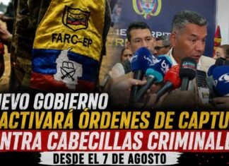 Gobierno reactivará órdenes de captura contra cabecillas criminales desde el 7 de agosto