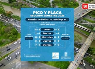 La nueva rotación del Pico y Placa en Medellín comenzará a regir a partir del lunes, 3 de agosto