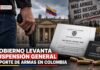 Gobierno levanta suspensión general al porte de armas en Colombia